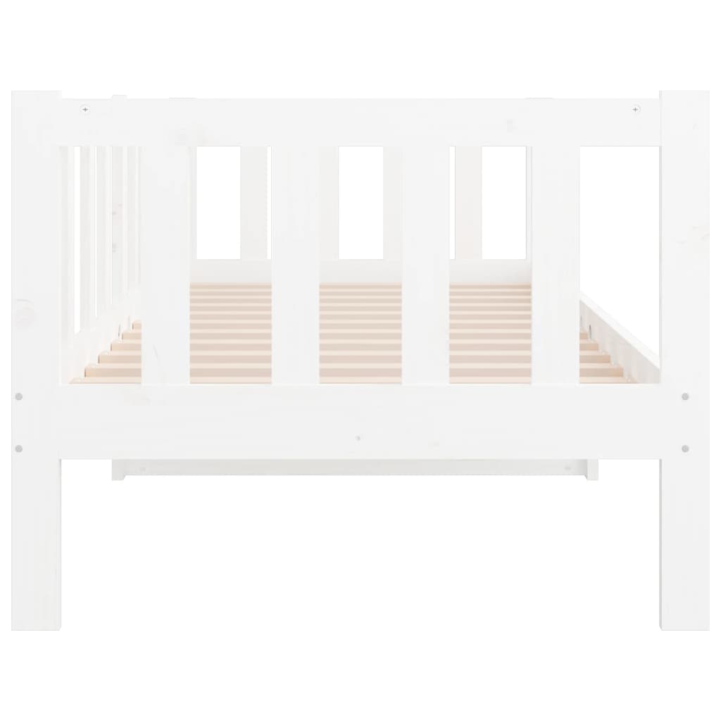 White Solid Pine Wood Day Bed Frame 80x200cm - No Mattress