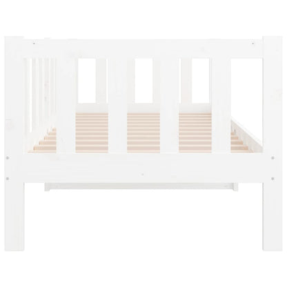White Solid Pine Wood Day Bed Frame 80x200cm - No Mattress