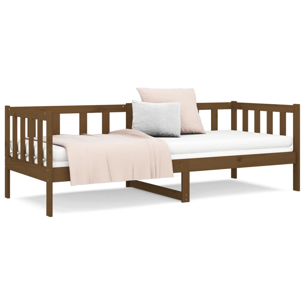 Solid Pine Day Bed 80x200cm, Honey Brown - No Mattress Included
