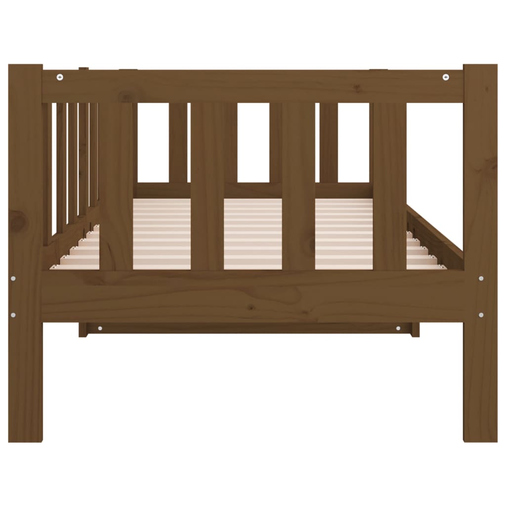 Solid Pine Day Bed 80x200cm, Honey Brown - No Mattress Included