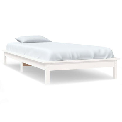 Solid Wood White Bed Frame 90x200 cm - vidaXL 820527