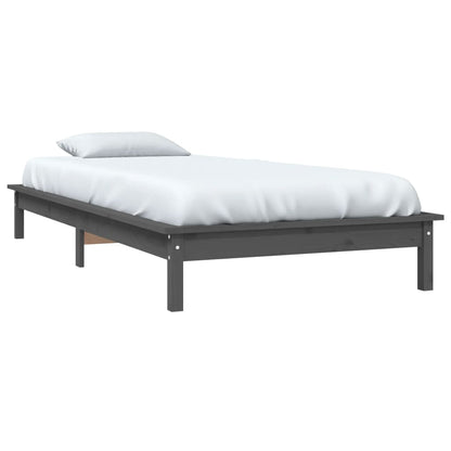 Solid Wood Grey Bed Frame 90x200 cm - vidaXL 820528 (No Mattress)
