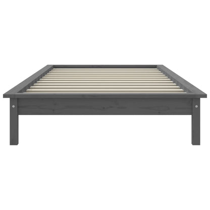 Solid Wood Grey Bed Frame 90x200 cm - vidaXL 820528 (No Mattress)