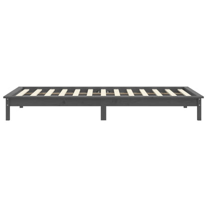 Solid Wood Grey Bed Frame 90x200 cm - vidaXL 820528 (No Mattress)