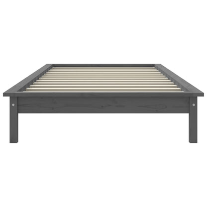 vidaXL Solid Wood Bed Frame, Grey, 100x200 cm (Mattress Not Included)