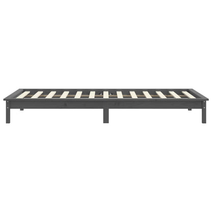 vidaXL Solid Wood Bed Frame, Grey, 100x200 cm (Mattress Not Included)
