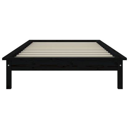 Solid Wood Black Bed Frame 100x200 cm - vidaXL 820535 (No Mattress)