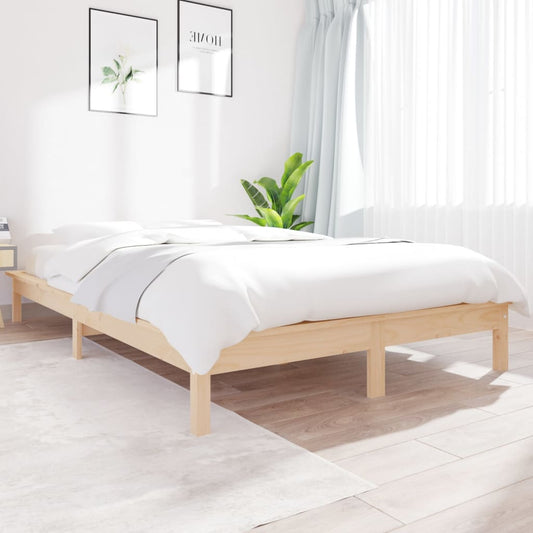 Solid Wood Bed Frame 120x200 cm - vidaXL 820536 (Mattress Not Included)