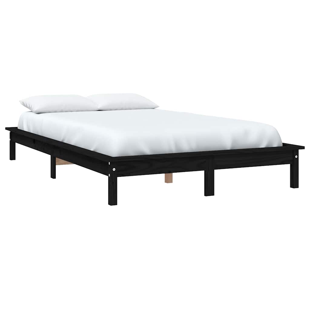 Black Solid Wood Bed Frame 120x200 cm - vidaXL (No Mattress)