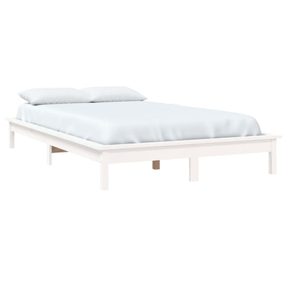 vidaXL Solid Wood Bed Frame, White, 140x200 cm - No Mattress