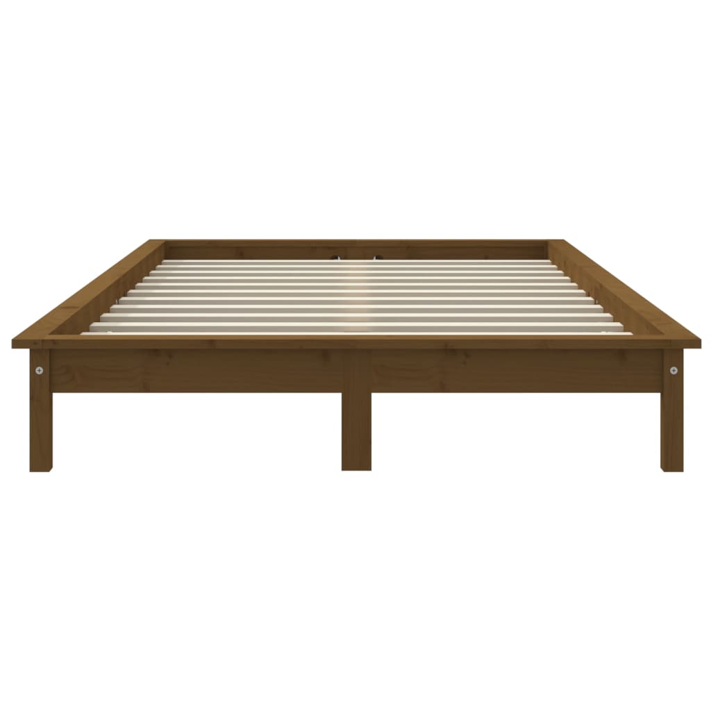 Solid Wood Honey Brown Bed Frame 140x200 cm - vidaXL 820544