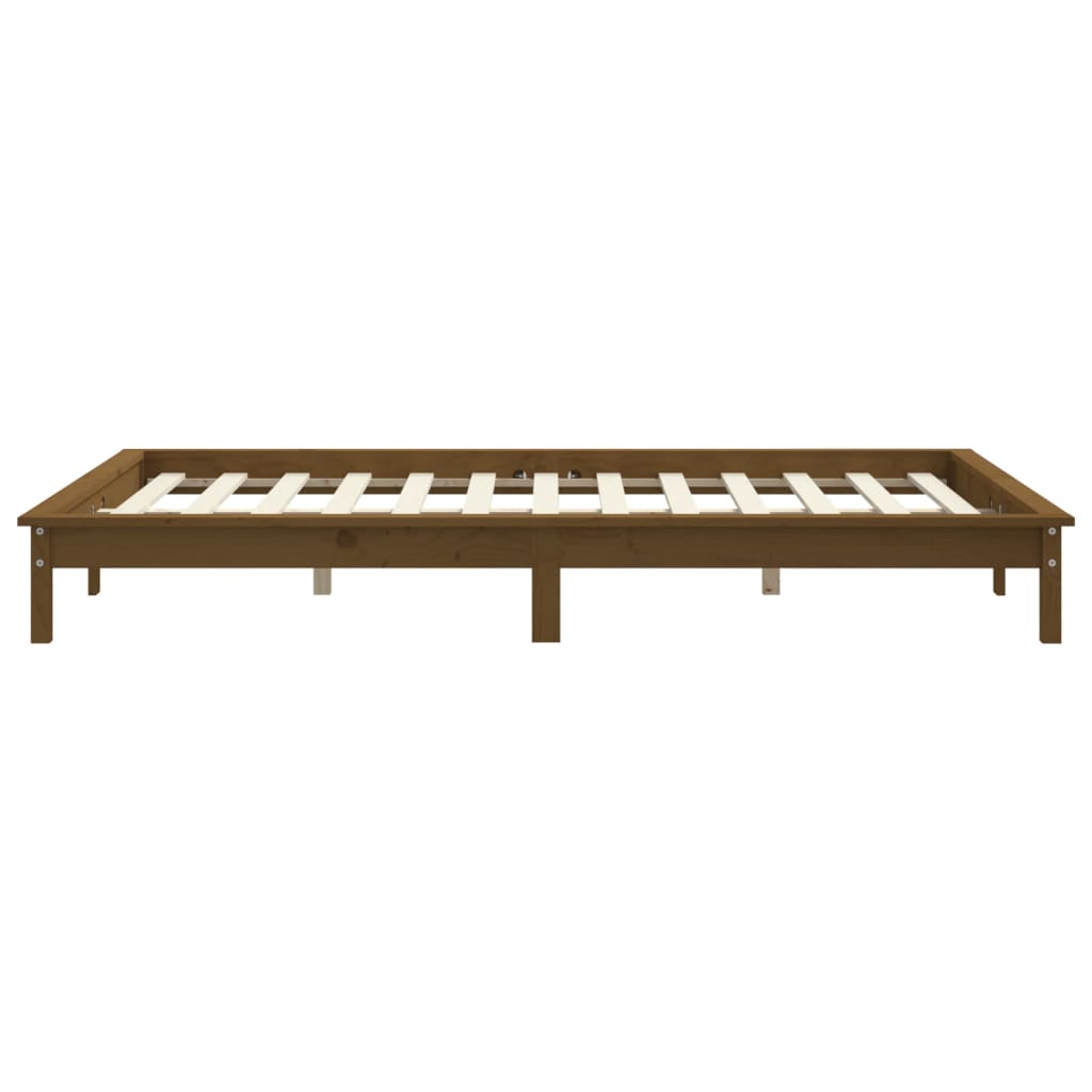 Solid Wood Honey Brown Bed Frame 140x200 cm - vidaXL 820544