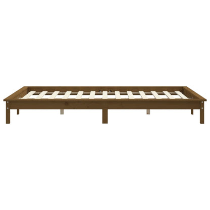 Solid Wood Honey Brown Bed Frame 140x200 cm - vidaXL 820544
