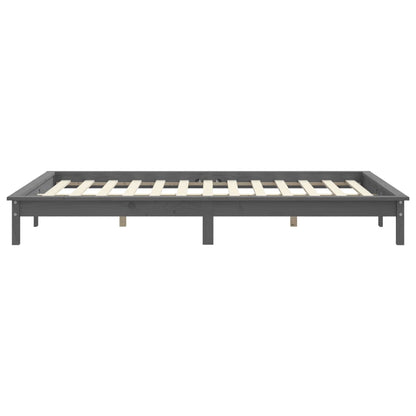 Solid Wood Grey Bed Frame 160x200 cm - vidaXL without Mattress