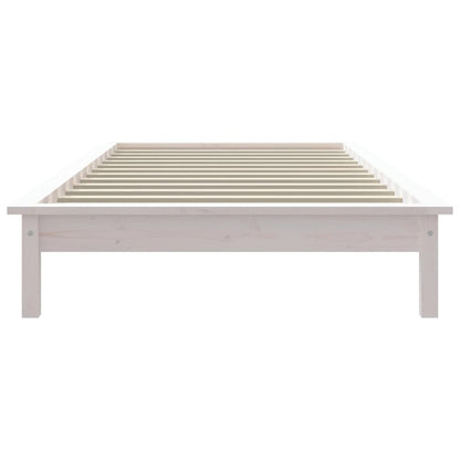 Solid Wood Single Bed Frame, White - No Mattress Included