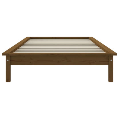 Honey Brown Solid Wood Single Bed Frame - Mattress Not Included