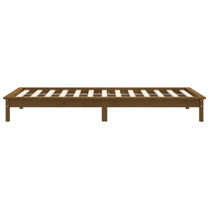 Honey Brown Solid Wood Single Bed Frame - Mattress Not Included