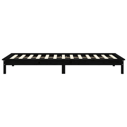 Black Solid Wood Single Bed Frame - No Mattress Included
