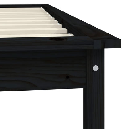 Black Solid Wood Single Bed Frame - No Mattress Included