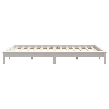 Solid Pine Wood Bed Frame, White 140x190 cm - No Mattress