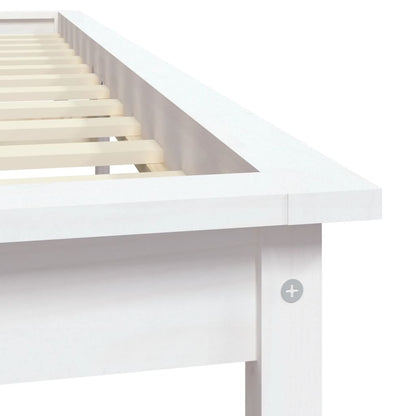Solid Pine Wood Bed Frame, White 140x190 cm - No Mattress