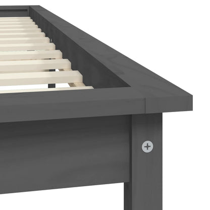 Bed Frame without Mattress Grey 140x190 cm Solid Wood Pine