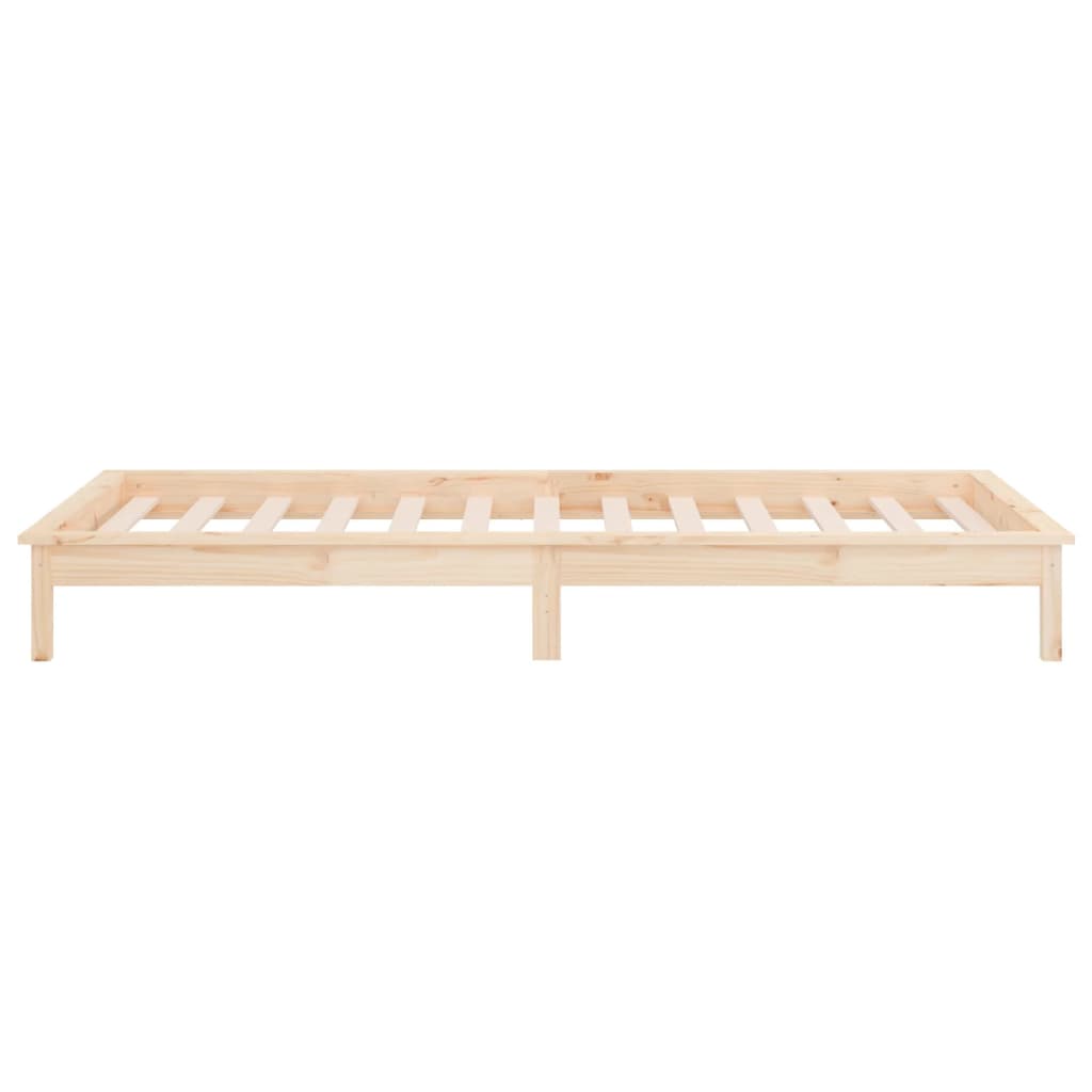 Solid Wood LED Bed Frame 100x200cm - No Mattress Included