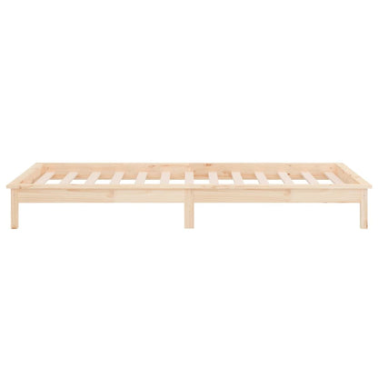 Solid Wood LED Bed Frame 100x200cm - No Mattress Included