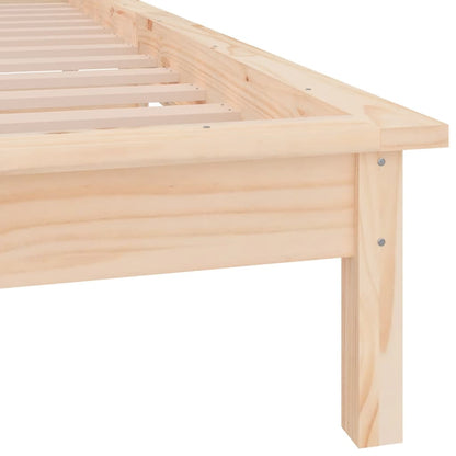 Solid Wood LED Bed Frame 100x200cm - No Mattress Included