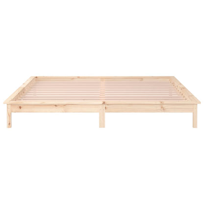 King Size Solid Wood LED Bed Frame 150x200 cm (No Mattress)