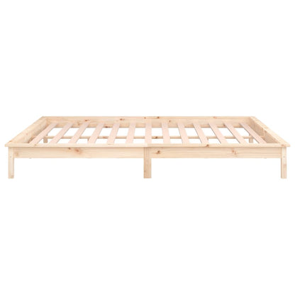 Solid Wood LED Bed Frame 140x190 cm - Mattress Not Included