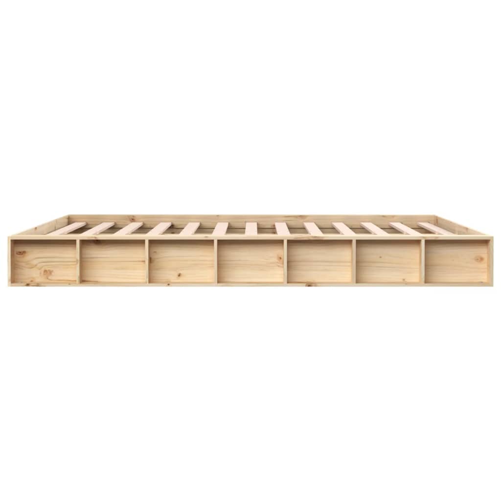 Solid Wood Bed Frame 160x200 cm - Natural Finish, No Mattress