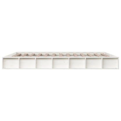 Solid Wood White Bed Frame 160x200 cm - No Mattress Included
