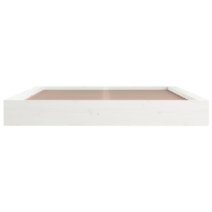 King Size Solid Wood Bed Frame 150x200 cm - White Finish