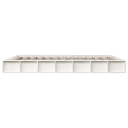 King Size Solid Wood Bed Frame 150x200 cm - White Finish