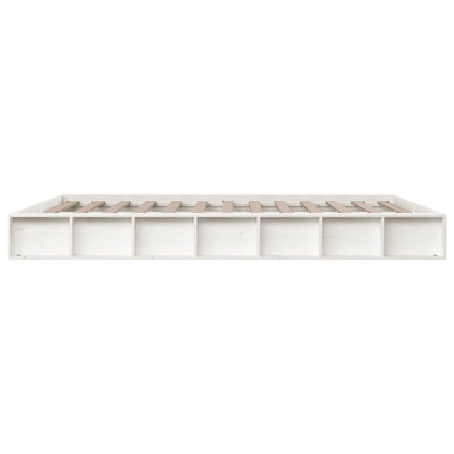 Solid Wood White Bed Frame 120x200 cm – No Mattress