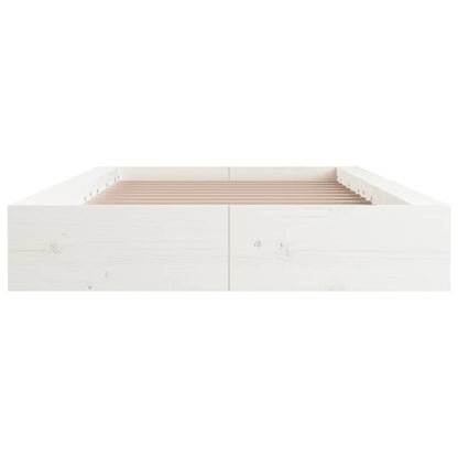 Solid Wood White Bed Frame 100x200 cm - No Mattress Included