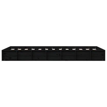 Solid Wood Small Single Bed Frame Black 75x190 cm (Mattress Excluded)