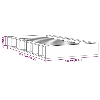 White Solid Wood Single Bed Frame 90x190 cm - No Mattress Included