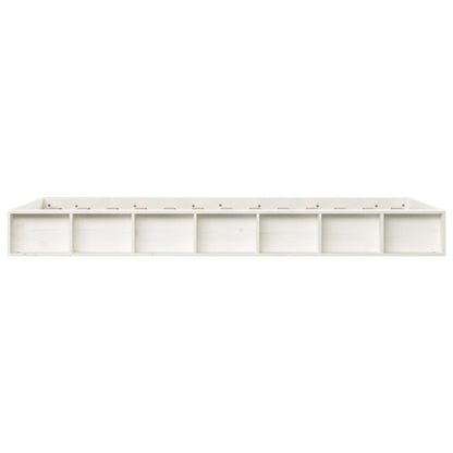 Solid Wood Small Double Bed Frame 120x190 cm - White Finish