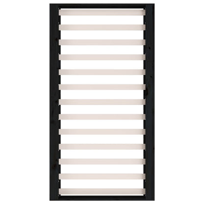 Solid Wood Black Double Bed Frame 135x190 cm - No Mattress