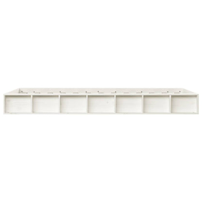 White Solid Wood Bed Frame 140x190 cm - No Mattress Included