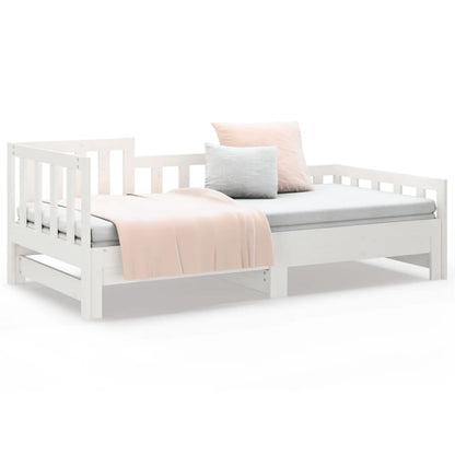 White Pull-out Day Bed Frame 2x(80x200) cm - No Mattress Included