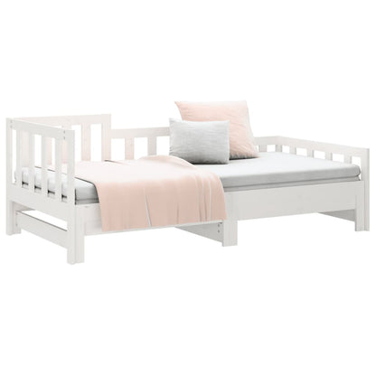 White Pull-out Day Bed Frame 2x(80x200) cm - No Mattress Included