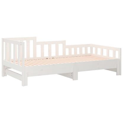 White Pull-out Day Bed Frame 2x(80x200) cm - No Mattress Included