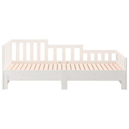 White Pull-out Day Bed Frame 2x(80x200) cm - No Mattress Included
