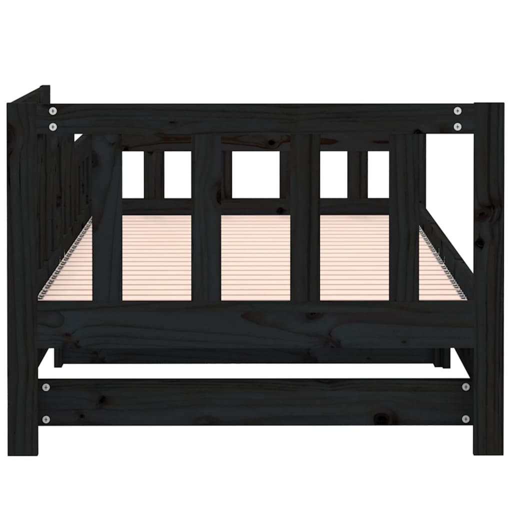 Black Solid Pine Pull-Out Day Bed Frame - No Mattress Included