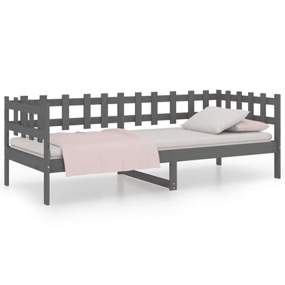 Solid Pine Grey Day Bed Frame 80x200 cm - No Mattress Included