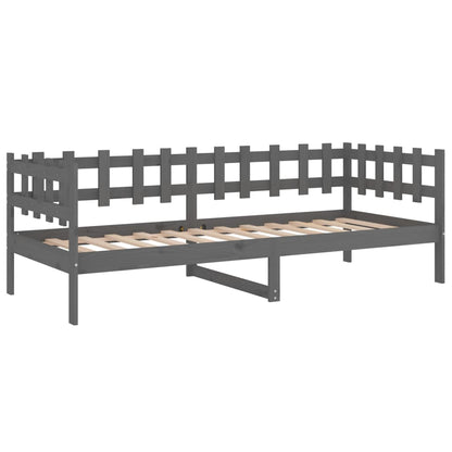Solid Pine Grey Day Bed Frame 80x200 cm - No Mattress Included