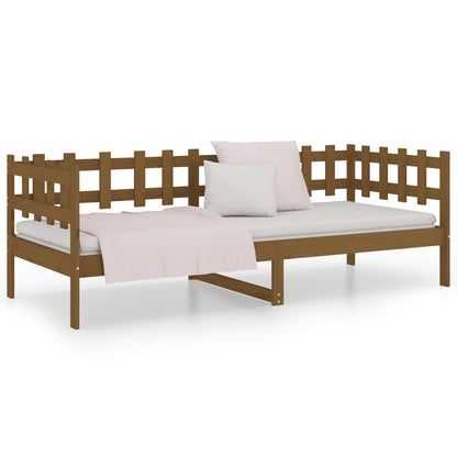 Solid Pine Wood Day Bed in Honey Brown, 80x200 cm - No Mattress
